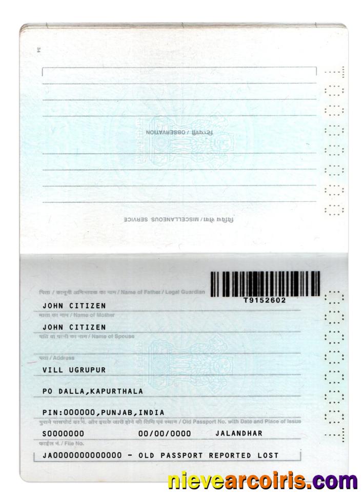 India passport new version 2 pages 2